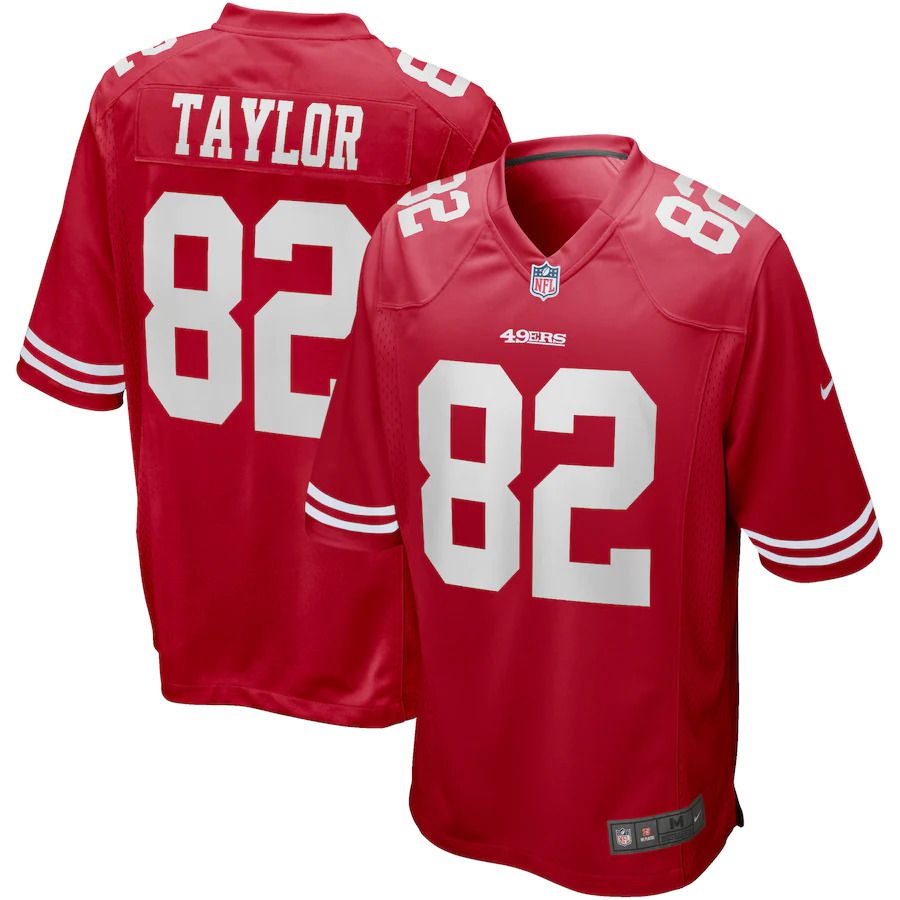 Men San Francisco 49ers #82 John Taylor Nike Scarlet Game Retired Player NFL Jersey